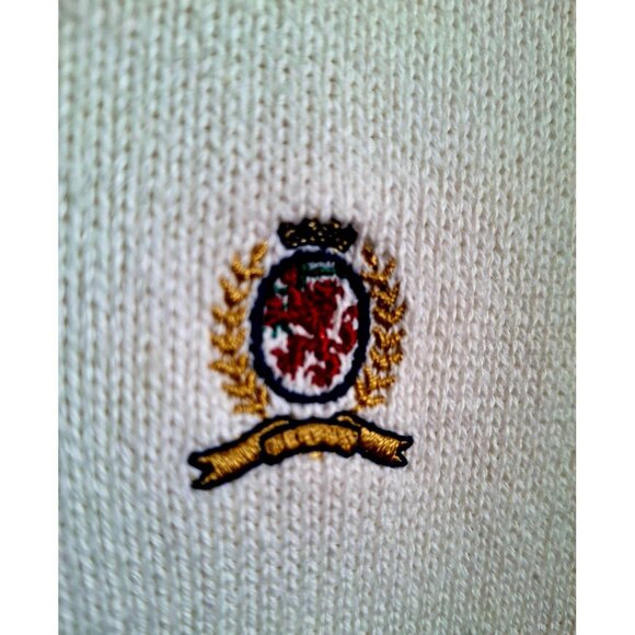 Tommy Hilfiger White Sleeveless V-Neck Sweater Vest L 100% Cotton Size L - Picture 5 of 5